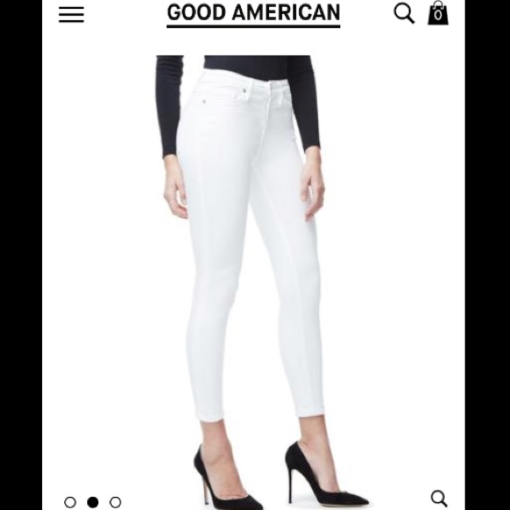 Good American Good Legs Crop White Jeans
